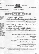 Percy Stanley Marks and Lorna Wiley Marriage Certificate