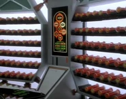 Harvesters on rack