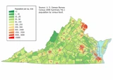 Virginia population map
