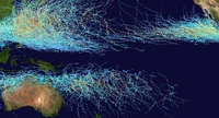 Pacific tropical cyclone tracks