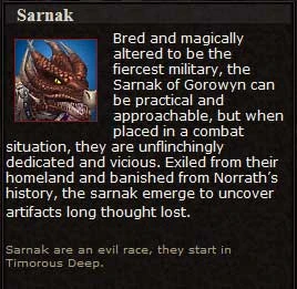 Sarnak (Character Race)