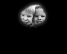 Human eyesight two children and ball with retinitis pigmentosa or tunnel vision