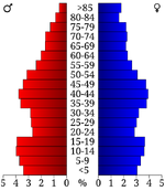 USA Union County, Arkansas age pyramid