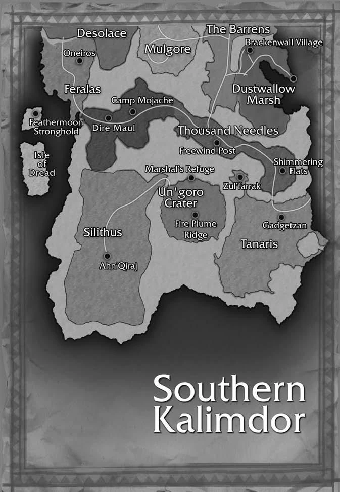 World+of+warcraft+map+kalimdor