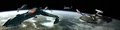 Krell's fleet, Enterprise and Columbia over Qu'Vat.jpg