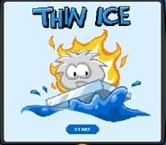 White puffle thin ice