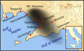 Pompeii eruption map