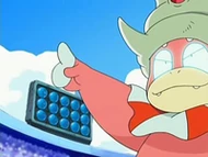 EP519 Slowking controlando a Koffing con psíquico