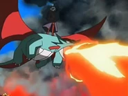 EP540 Salamence incendiando el bosque