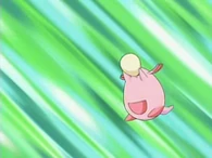 EP499 Chansey apunto de lanzar el huevo