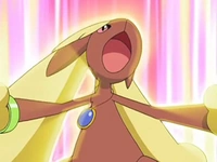 EP555 Lopunny usando poder oculto