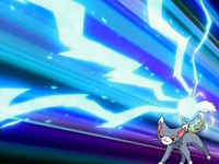 Pokemons contestes (o grande festival) EP510_Glameow_usando_onda_voltio
