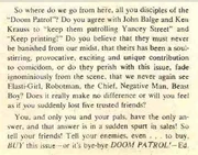 Doom Patrol Vol 1 121 Appeal