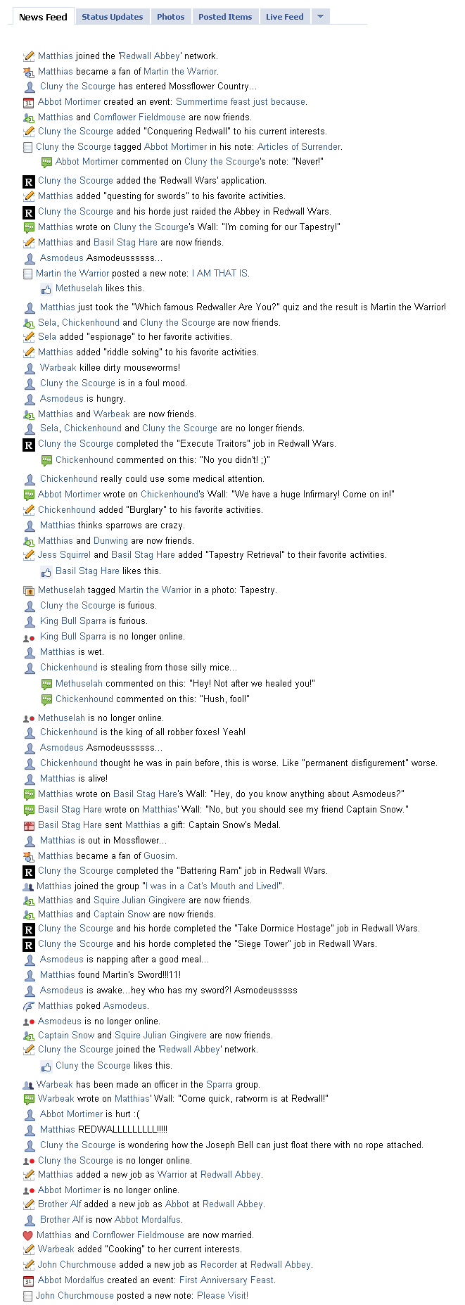 Redwall - Facebook Style by LordTBT