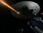 Galaxy class firing phasers