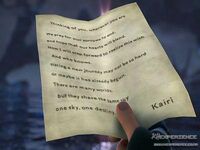 Lettre de Kairi