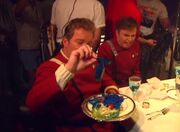 Shatner und Koenig beim Essen