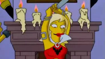 Becky contracenando com a família Simpsons em um filme de Bart Simpsons