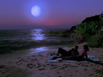 Geordi und Christy an tropischem Strand