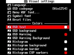 VisSettings OSDtext