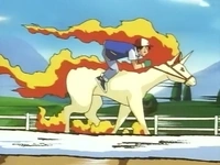 EP033 Ash montando en Rapidash