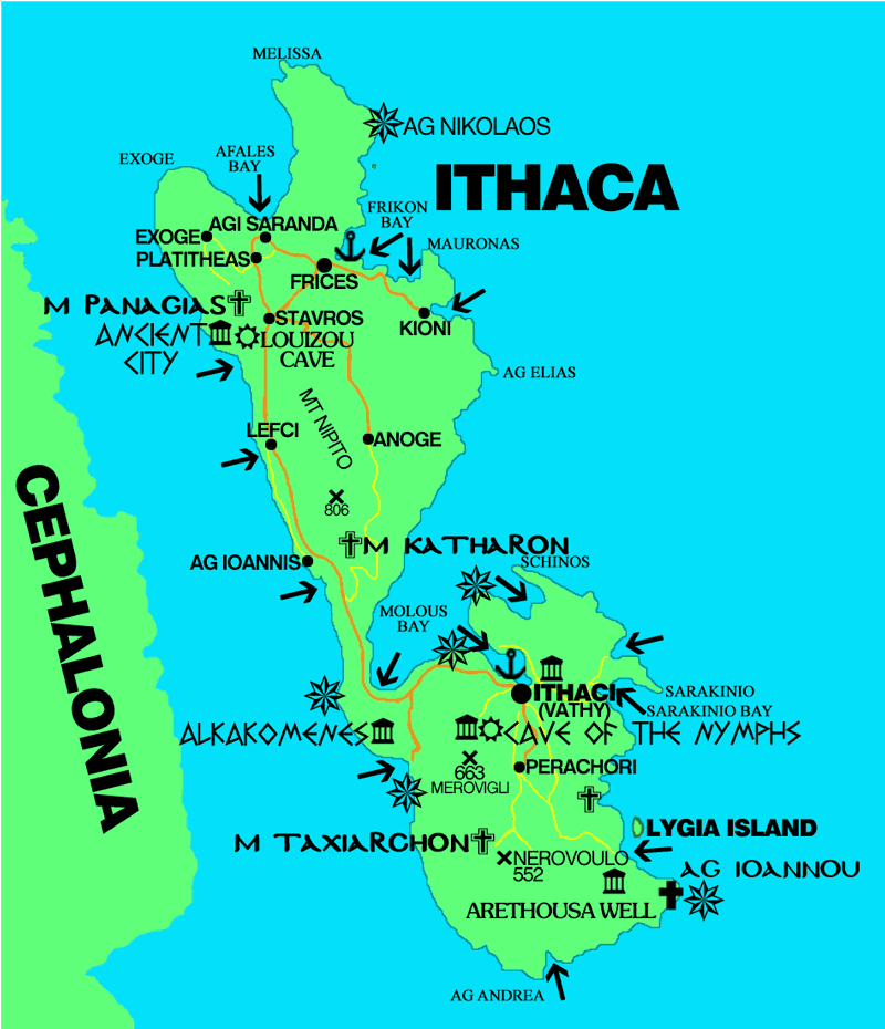 Ithaca Ancient Greece Map 