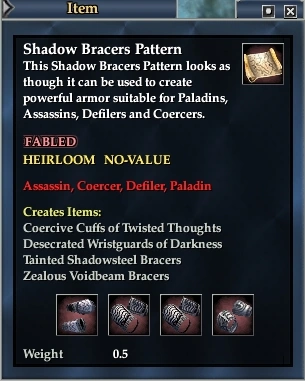 Shadow Bracers Pattern