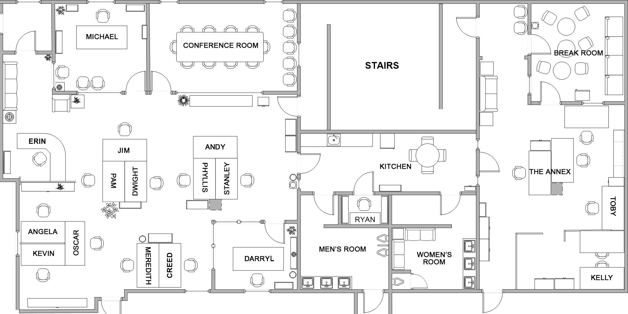 A map of Dunder Mifflin Scranton. : DunderMifflin