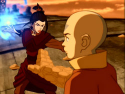 Aang vecht tegen Azula
