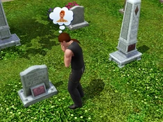 Mourning at a grave