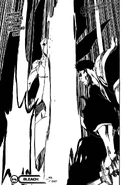 Isshin attacks Aizen with Getsuga Tenshō