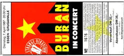 7 april 87 duran ticket