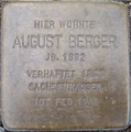 August Berger Stolperstein tom