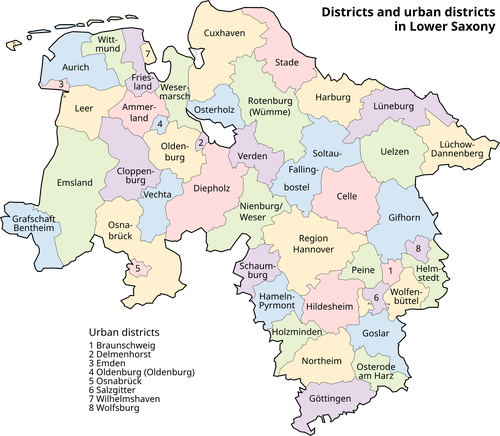 Landkreise Niedersachsen-en.svg