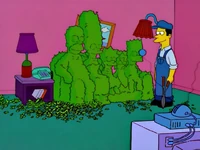 Simpsons Opening Couch Gag Season 13 (With Gardener Trimming Hedge Into Shape of Family)