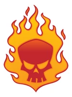 Flaming skull