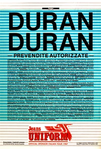 Poster duran duran italy 1987