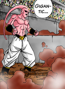 Majin Buu Dragon Ball desenho Gotenks fã art, desconto super