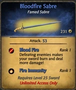 Bloodfire sabre