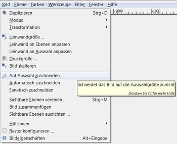 Gimp Zuschneiden