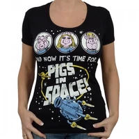 Logoshirt-PigsInSpace-Girlie-Shirt-black