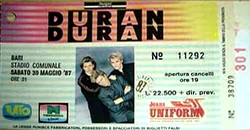 Ticket DURAN DURAN 1987-05-30 ticket
