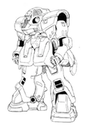 OZ-07MS Tragos Front View Lineart