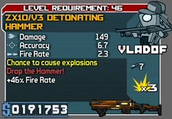 Zx10v3 detonating hammer