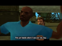 Phil hablando con Victor Vance