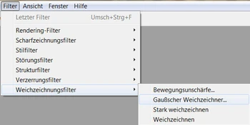 Pulldownmenü Weichzeichnen Artwaver
