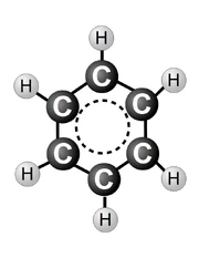 Benzene molecule - ball and stick