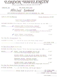 Bbc rock hour 553 duran duran cue sheet