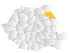 Map of Romania highlighting Iaşi County