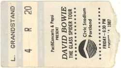 David bowie ticket portland 14 august 1987 A duran duran
